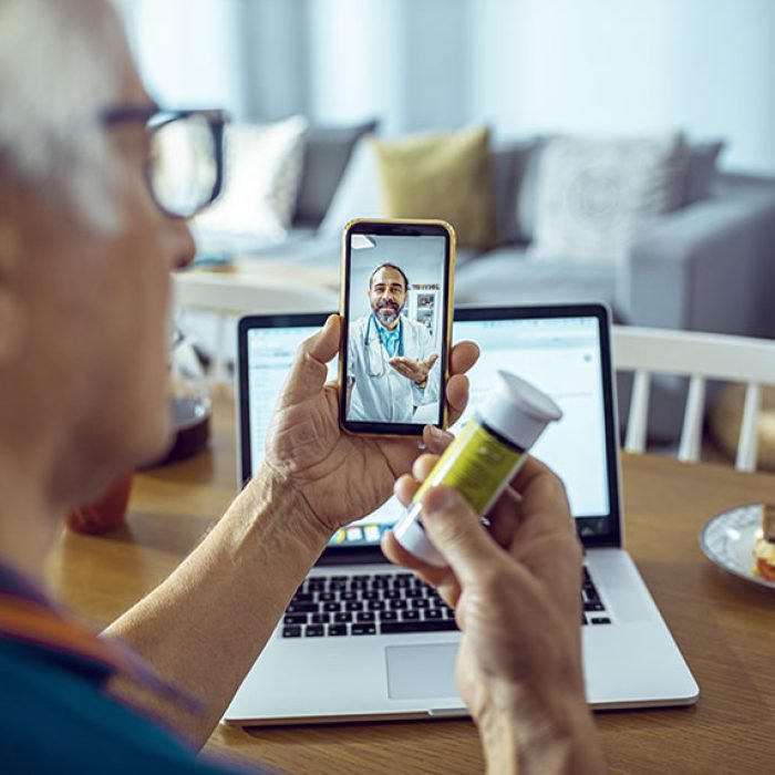 Doctor providing telemedicine services online